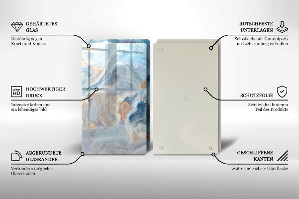 Sklo za varnú dosku Textúra mramoru