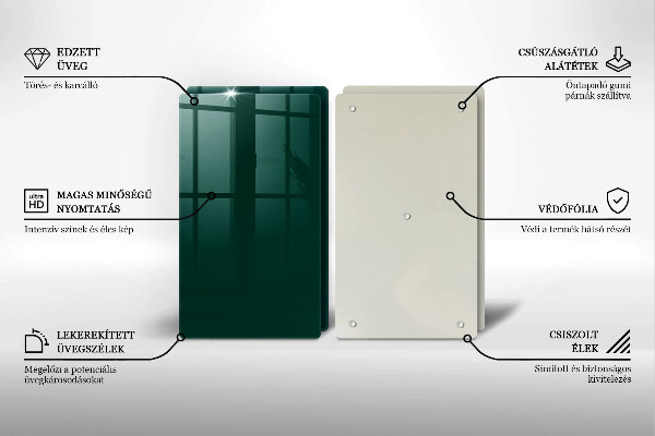 Sklo za varnú dosku Zelená farba