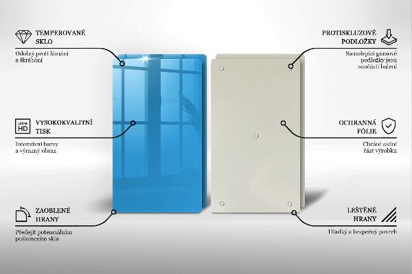 Sklo za varnú dosku Modrá farba
