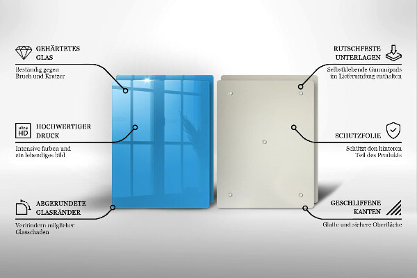 Sklo za varnú dosku Modrá farba