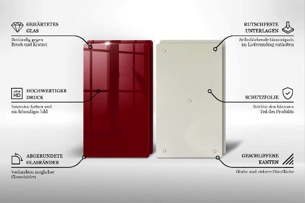 Sklo za varnú dosku Bordová farba