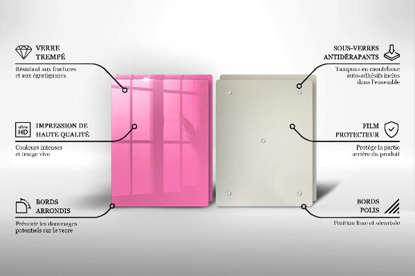 Sklo za varnú dosku Ružová farba