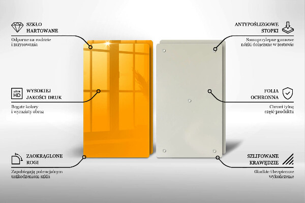 Sklo za varnú dosku Tmavo žltá farba