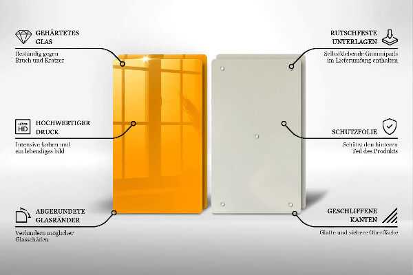 Sklo za varnú dosku Tmavo žltá farba