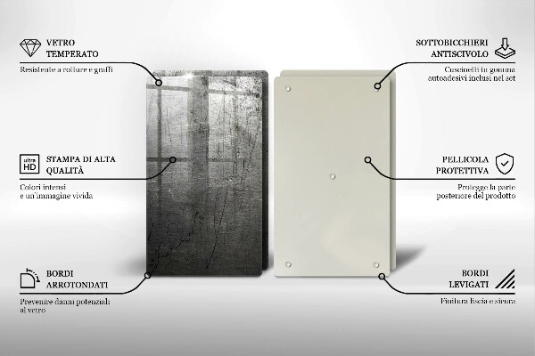 Sklo za varnú dosku Kovová textúra