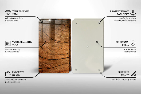 Tvrdené sklo za varnú dosku Textúra drevenej dosky