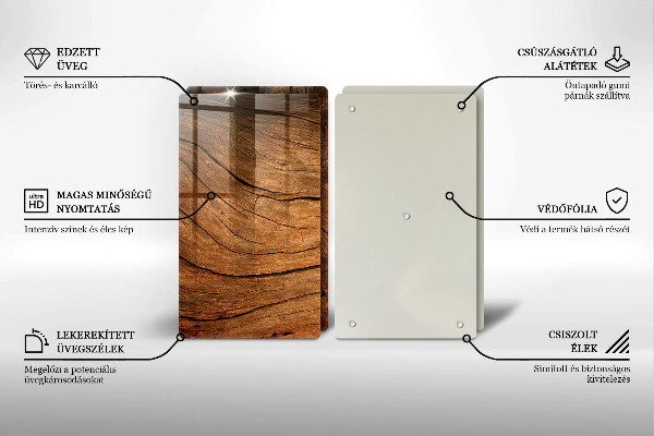 Tvrdené sklo za varnú dosku Textúra drevenej dosky