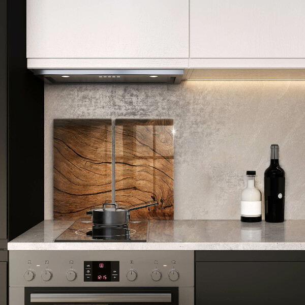 Tvrdené sklo za varnú dosku Textúra drevenej dosky