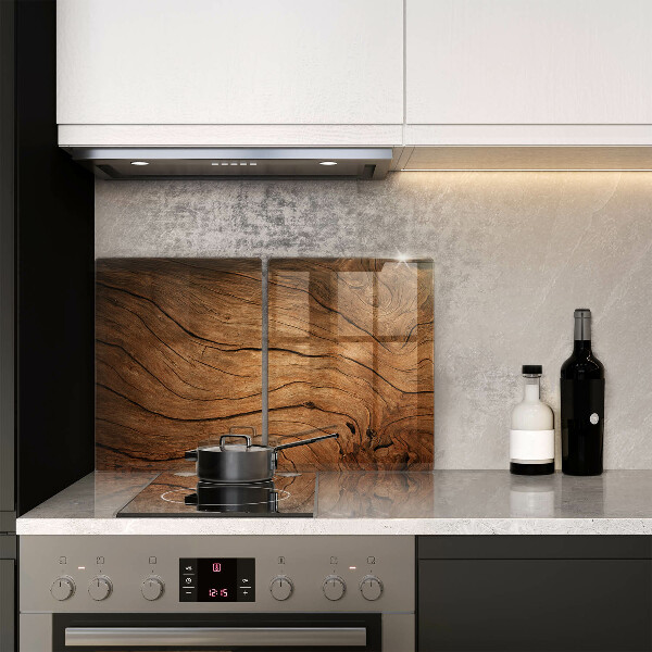 Tvrdené sklo za varnú dosku Textúra drevenej dosky