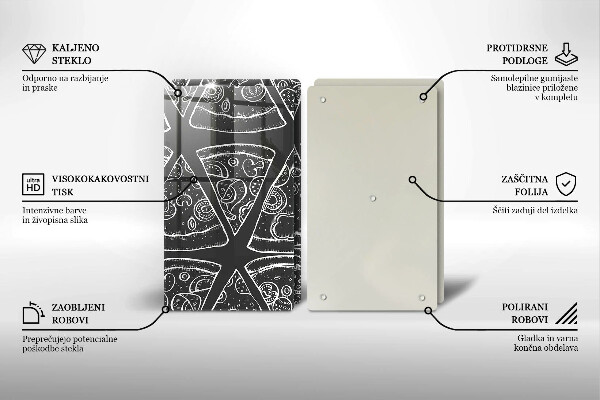 Sklo za varnú dosku Pizza ilustrácie