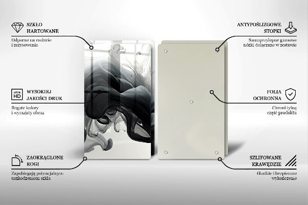 Sklo za varnú dosku Abstrakcia čierneho dymu