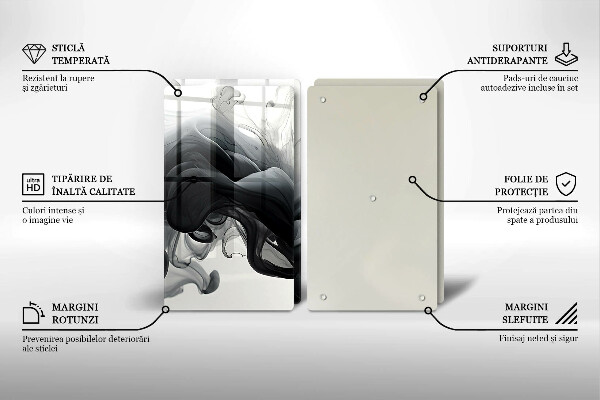 Sklo za varnú dosku Abstrakcia čierneho dymu