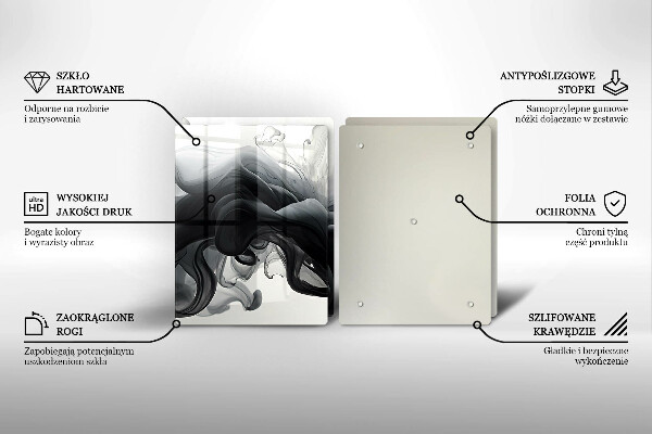 Sklo za varnú dosku Abstrakcia čierneho dymu