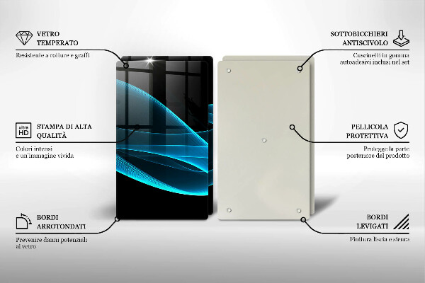 Sklo za varnú dosku Modrá abstrakcia