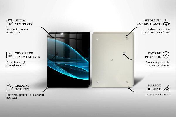 Sklo za varnú dosku Modrá abstrakcia