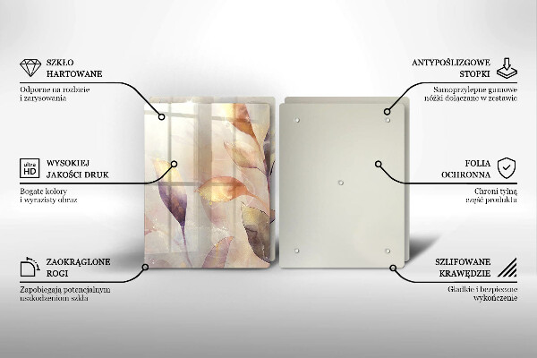 Sklo za varnú dosku Maľované boho listy