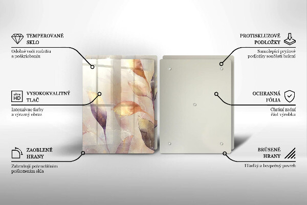 Sklo za varnú dosku Maľované boho listy