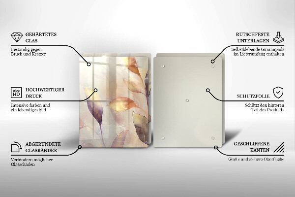 Sklo za varnú dosku Maľované boho listy