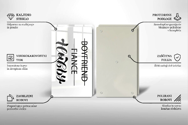 Sklo za varnú dosku Nápis veta vzor