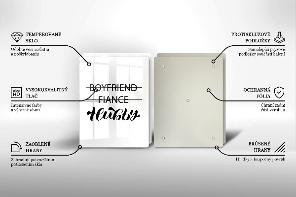 Sklo za varnú dosku Nápis veta vzor