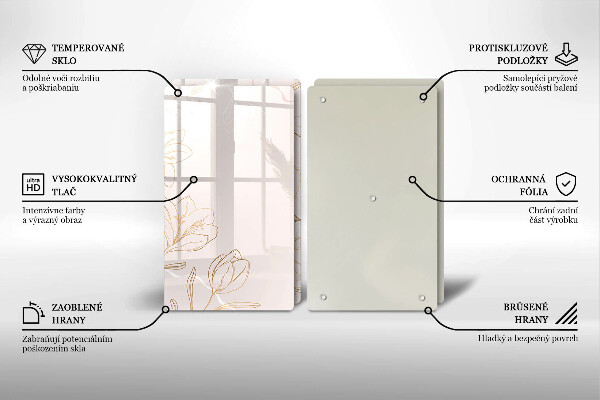 Sklo za varnú dosku Obrysy kvetov