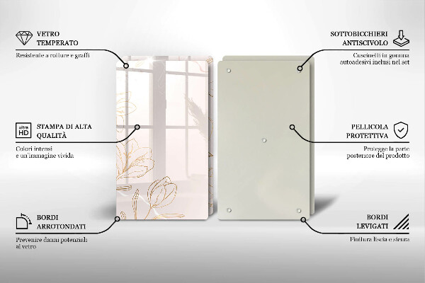 Sklo za varnú dosku Obrysy kvetov