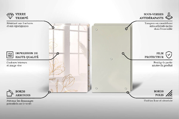 Sklo za varnú dosku Obrysy kvetov