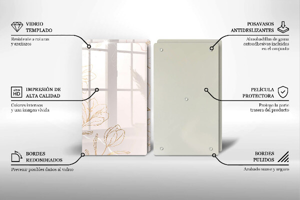 Sklo za varnú dosku Obrysy kvetov