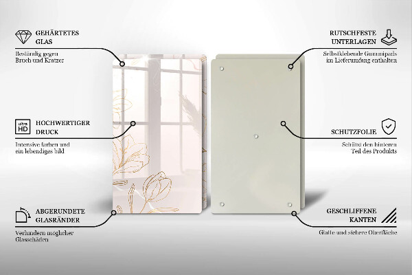 Sklo za varnú dosku Obrysy kvetov