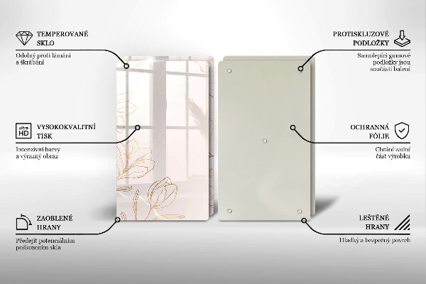 Sklo za varnú dosku Obrysy kvetov