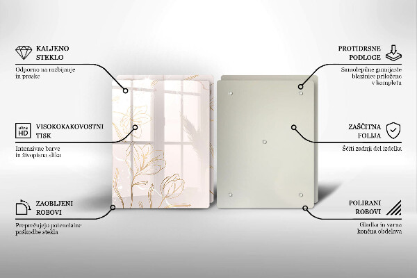 Sklo za varnú dosku Obrysy kvetov