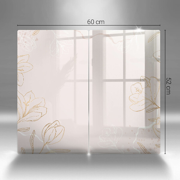 Sklo za varnú dosku Obrysy kvetov