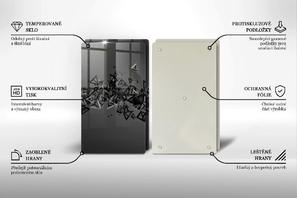 Sklo za varnú dosku Abstraktné 3D tvary