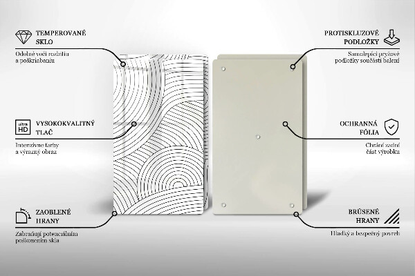 Sklo za varnú dosku Abstrakcia čiernych čiar