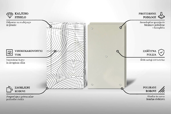 Sklo za varnú dosku Abstrakcia čiernych čiar