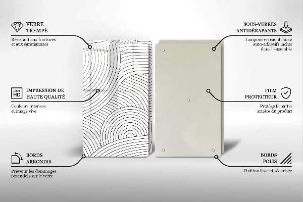 Sklo za varnú dosku Abstrakcia čiernych čiar