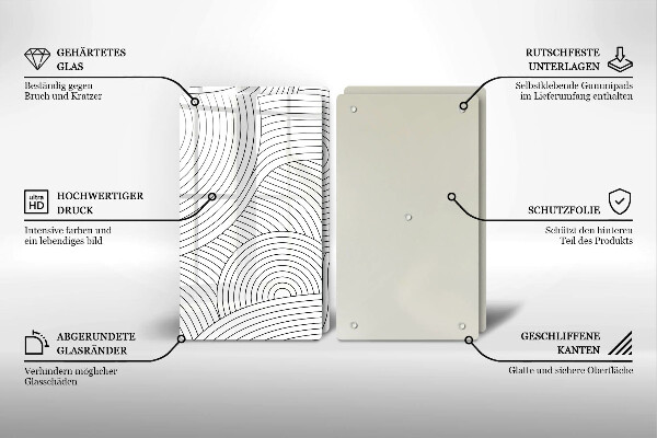 Sklo za varnú dosku Abstrakcia čiernych čiar