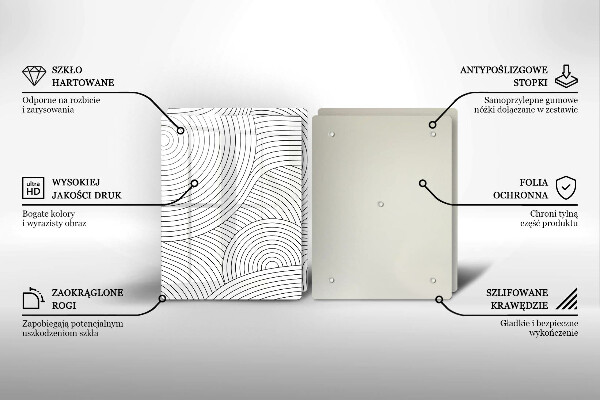 Sklo za varnú dosku Abstrakcia čiernych čiar