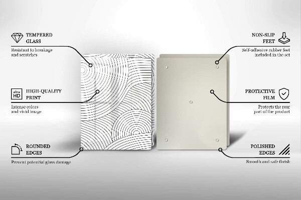 Sklo za varnú dosku Abstrakcia čiernych čiar