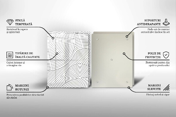 Sklo za varnú dosku Abstrakcia čiernych čiar