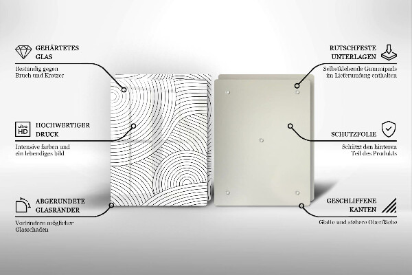 Sklo za varnú dosku Abstrakcia čiernych čiar