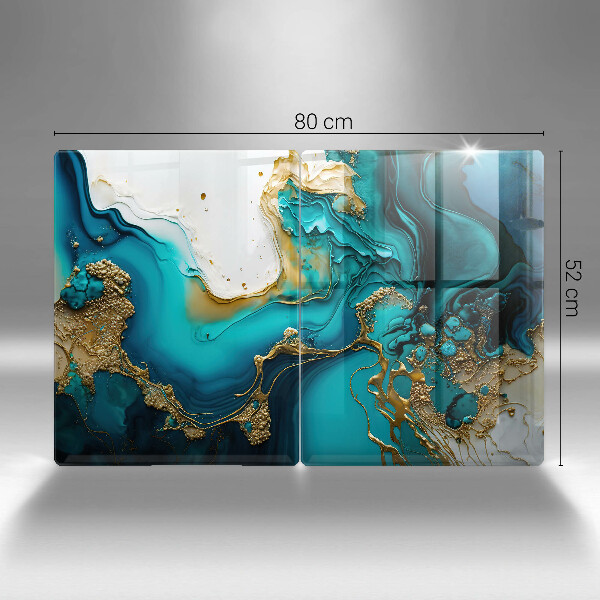 Sklo za varnú dosku Tyrkysová abstrakcia