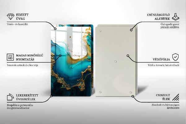 Sklo za varnú dosku Tyrkysová abstrakcia