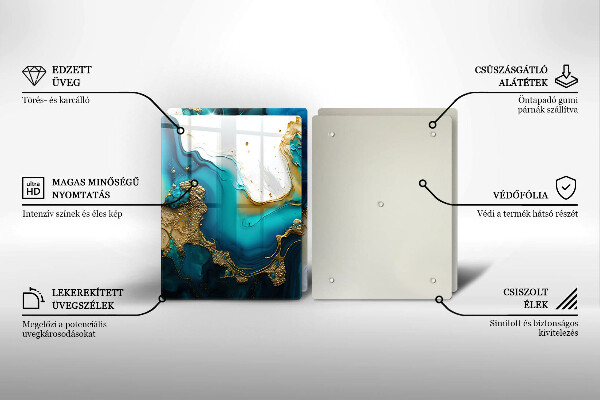 Sklo za varnú dosku Tyrkysová abstrakcia