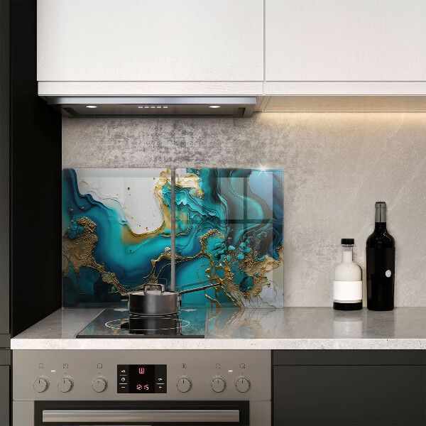 Sklo za varnú dosku Tyrkysová abstrakcia