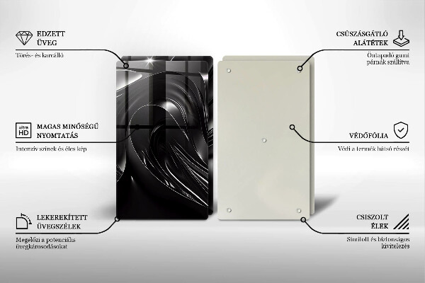 Sklo za varnú dosku Abstraktná čierna hmota