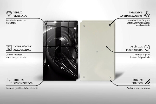 Sklo za varnú dosku Abstraktná čierna hmota