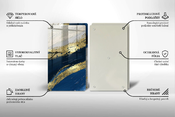 Sklo za varnú dosku Textúra so zlatom