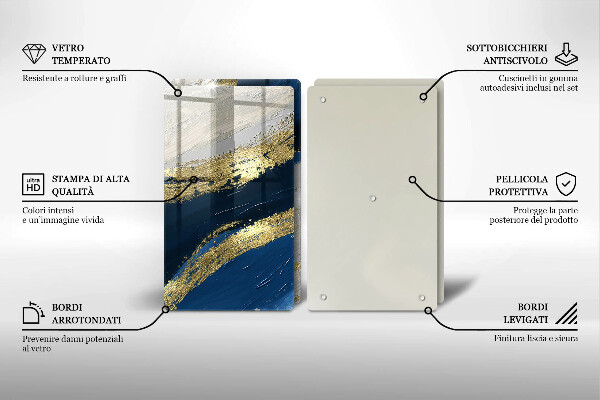 Sklo za varnú dosku Textúra so zlatom