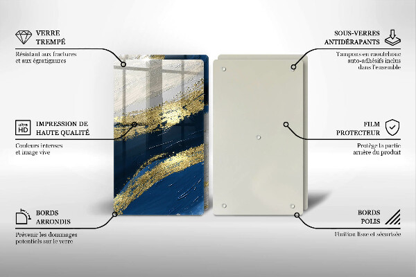 Sklo za varnú dosku Textúra so zlatom